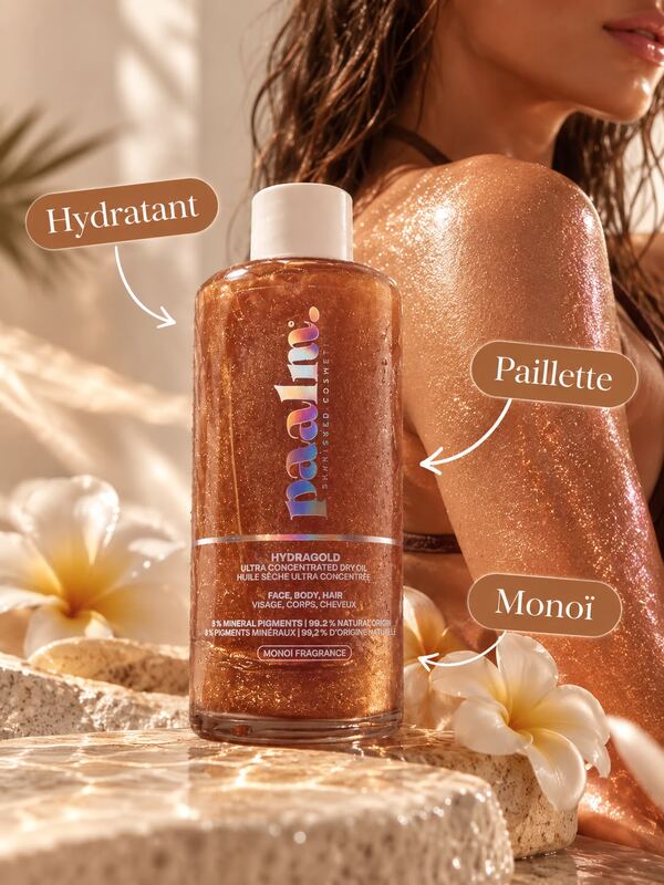 Huile sèche pailletée Paalm Hydragold